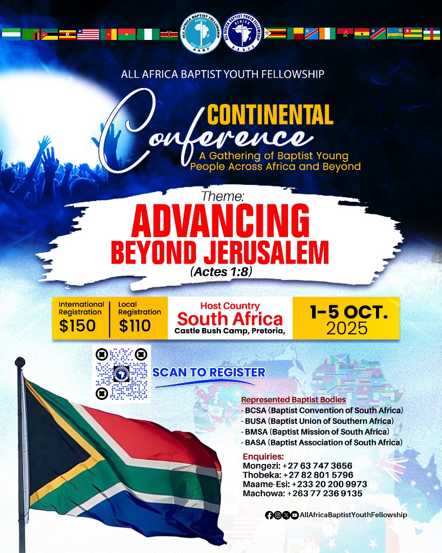 South Africa : AABYF to host the 2025 Baptist youth conference