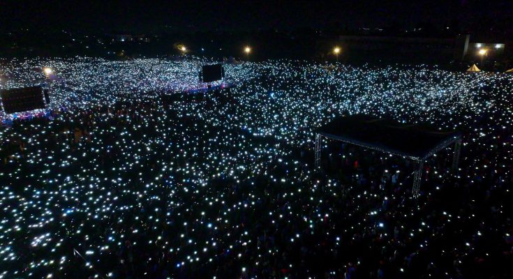 Thousands of people attending the crusade